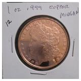 One Troy Ounce .999 Copper Morgan-Style Round