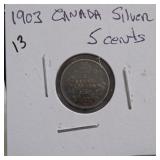 1903 Canada Edward VII Silver 5-Cent Coin