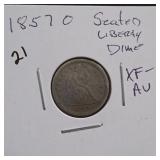 1857 Liberty Seated Dime, No Arrows