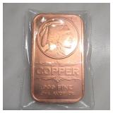 Osborne Mint Liberty Head 1 AVDP Oz Copper Bar