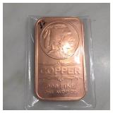 Indian Head .999 Copper Bar, 1 AVDP Oz