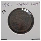 1851 U.S. Braided Hair Large Cent