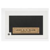 Leon & H. Blum Galveston Business Label