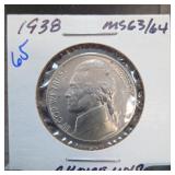 1938 Jefferson Nickel, MS63/64