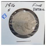 1916-S Buffalo Nickel