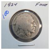1924 Buffalo Nickel, Fine
