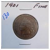 1901 Indian Head Cent, Fine
