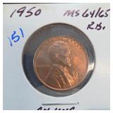 1950 Lincoln Wheat Cent, UNC