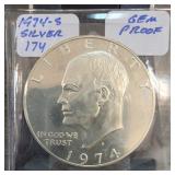 1974-S Eisenhower Dollar, Gem Proof, 40% Silver