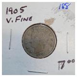 1905 Liberty Head V Nickel, Very Fine