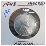 1943 Lincoln Wheat Cent, Choice UNC