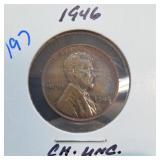 1946 Lincoln Wheat Cent, Choice UNC