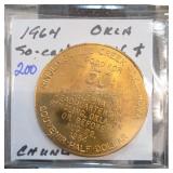 1964 Ringling 50Â¢ Semi-Centennial Token