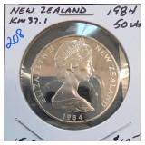 1984 New Zealand Endeavour 50-Cent Coin