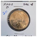 2002-D Sacagawea Dollar, Gem/Prooflike UNC