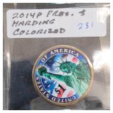 2014 Warren G. Harding Presidential Dollar Color