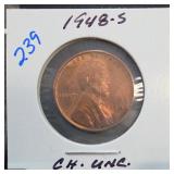 1948-S Lincoln Wheat Cent, Choice UNC