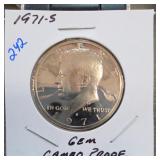 1971-S Kennedy Half Dollar, Gem Cameo Proof