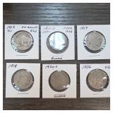 Six Buffalo Nickels, 1913â€“1926