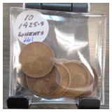 10 Lincoln Wheat Cents, Includes 1955
