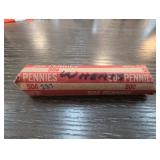 Paper-Wrapped Roll of 50 Wheat Pennies