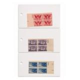 Lot of 3 U.S. 3¢ Postage Plate Blocks