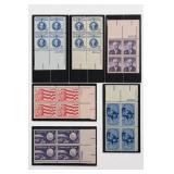United States Postage Lot of Six 4¢ Plate Blocks