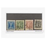 Lot of 4 Cochin State Postage Stamps