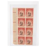United States Block of Eight Postage-Due Stamps