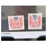 Pair of 29¢ Eagle and Shield CVP Stamps