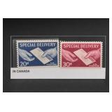 Pair of United States postal Delivery Stamps