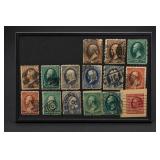 Lot of Fifteen U.S. Stamps and 2¢ Postal Card
