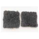 Pair of Gray Mohair Pillows