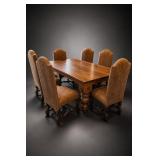 Large Rustic Farm House Dining Table w 8 Chairs