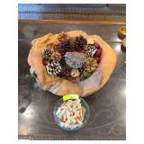 Clear Textured Glass Bowl with Loose Fragments