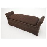 Textured Upholstered Chaise with Nailhead Trim