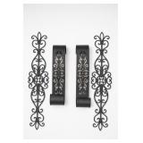 Lot of 4 Black Metal Scrollwork Pieces