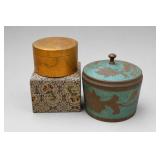 Lot of 3 Decorative Storage Boxes / Brass Etc
