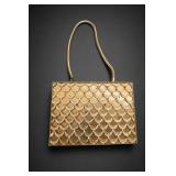Gold-Tone Scale-Pattern Minaudière