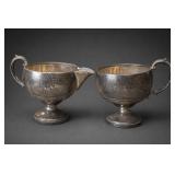 Pair of Sterling Silver Weighted Creamer Bowl Pair