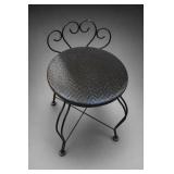Decorative Black Metal Vanity Stool