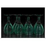 Lot of 8 Green Glass Goblets