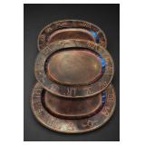 Quantity 4 Cowboy Living Rustic Iron Trays 1351