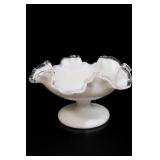 Fenton Silvercrest Glass Ruffled-Edge Compote