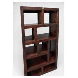 Dark Wood Cubby Shelving Unit