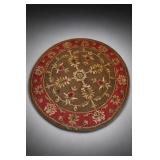 Round Hand-Tufted Floral Wool Rug
