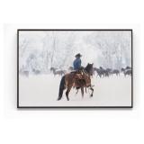 Framed Cowboy Canvas Print
