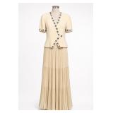 Double D Pair of Cream Top Pleated Skirt