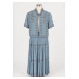 Double D Blue 2pc Western Outfit Jacket, Size M