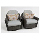 Pair of Rocking and Swivel Patio Chairs